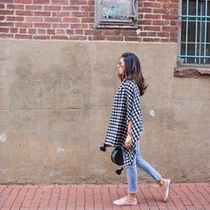 J.Crew Wool Checkered cape-scarf